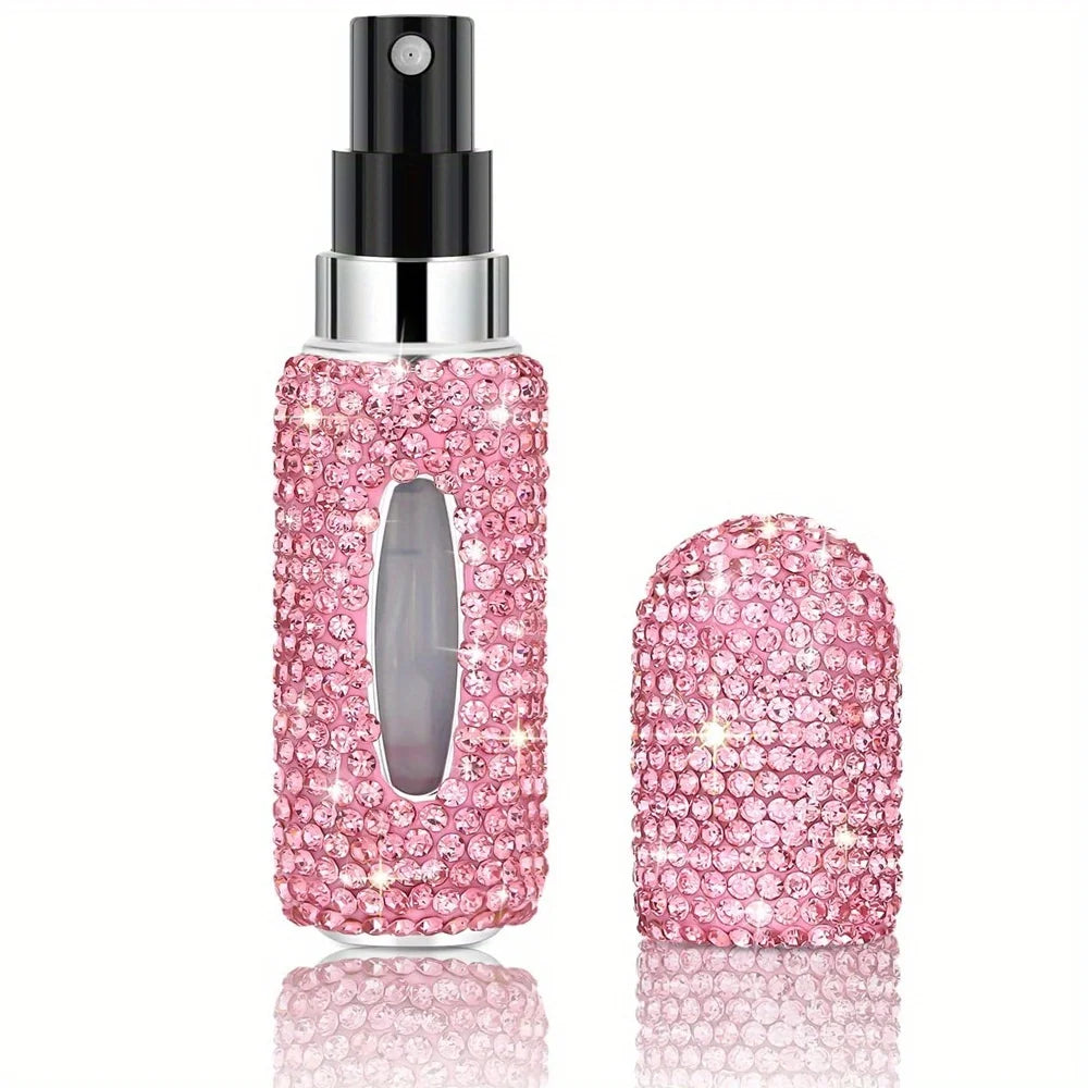 Refillable Travel Perfume Spray Bottle 5ml Rhinestone Portable Dispenser Gift