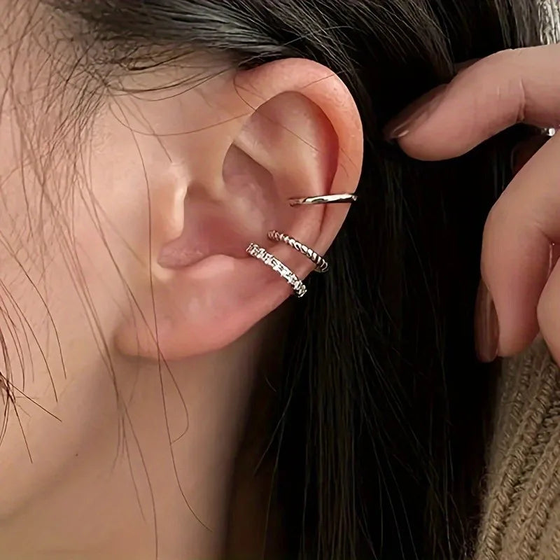 Minimalist Stainless Steel Clip Earrings for Women No Piercing Gold & Silver Tones