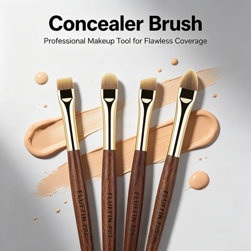 Ultra Thin Concealer Brush for Precise Makeup Application - Copper & Redwood Handle