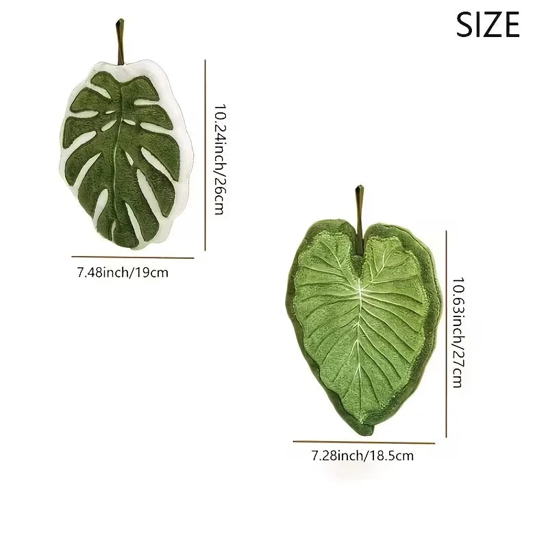 Leaf-Shaped Microfiber Bathroom Towel Hangable Absorbent Kitchen & Bath Towel
