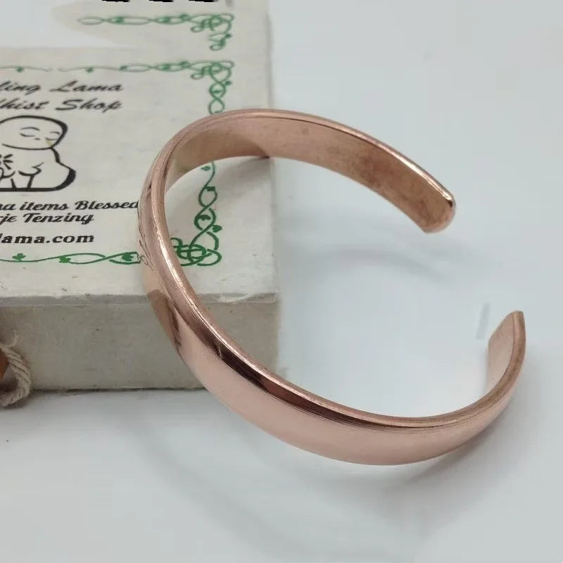Retro Copper Cuff Bracelet for Women Punk Solid Jewelry Gift