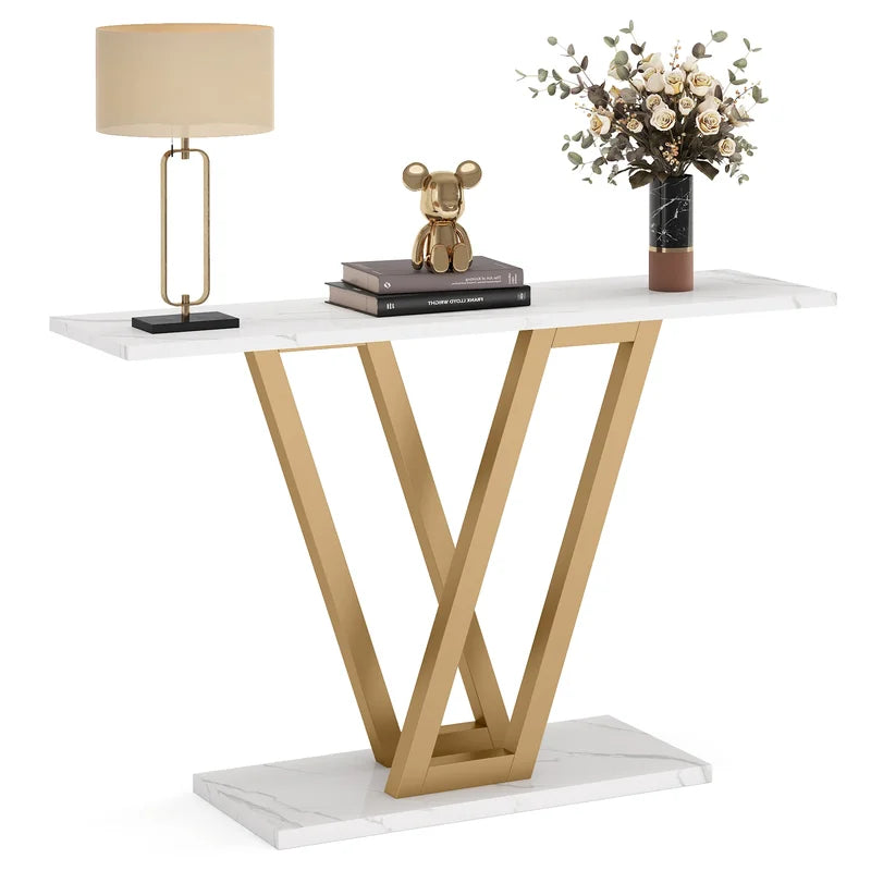 43-Inch Industrial Console Table for Entryway Living Room Hallway - Modern Design