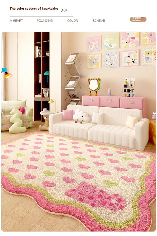 Luxury Living Room Carpet - Imitation Cashmere Non-Slip Floor Mat for Bedroom & Home Decor