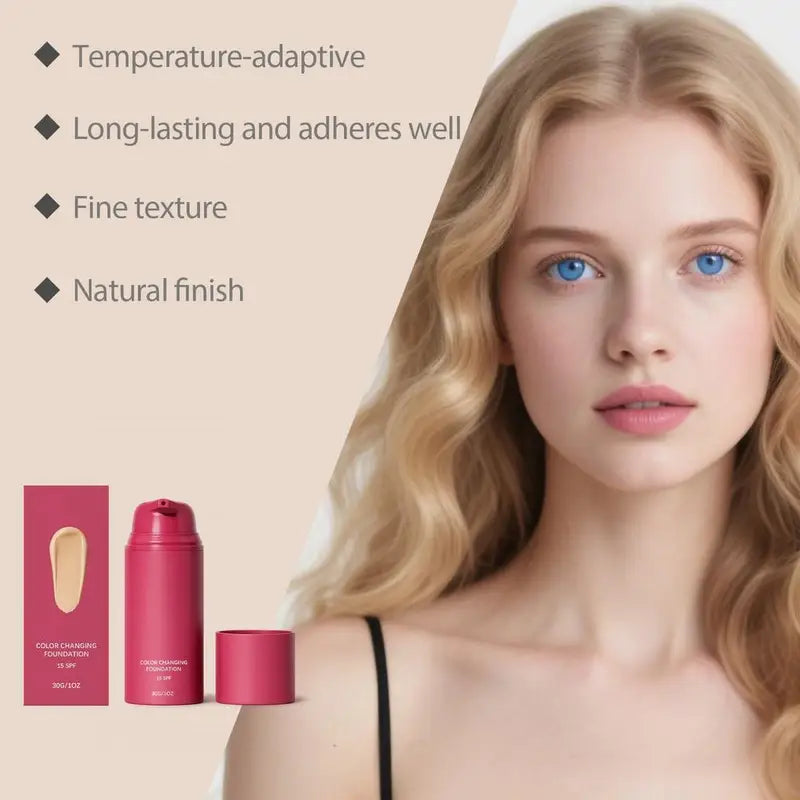 Color-Adapting Liquid Foundation with SPF 15 - Long Lasting, Lightweight, Natural Finish