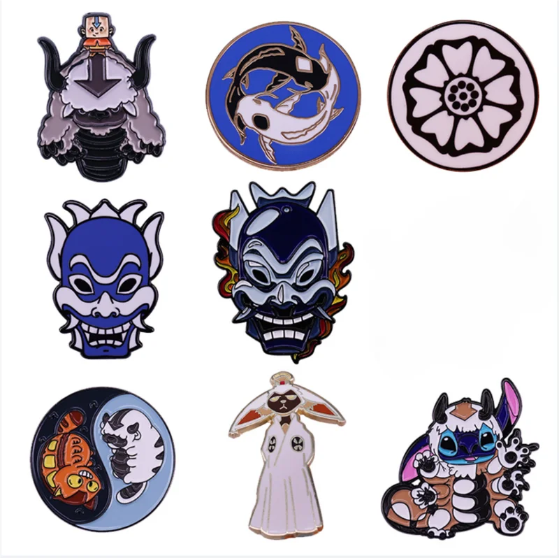 Avatar Last Airbender Enamel Pin Set Tui La Appa Zuko Blue Spirit Brooch Badge