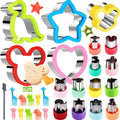 Kids Dinosaur Heart Star Mickey Fruit Vegetable Cookie Cutters Set - Food Shapes for Bread Cookies