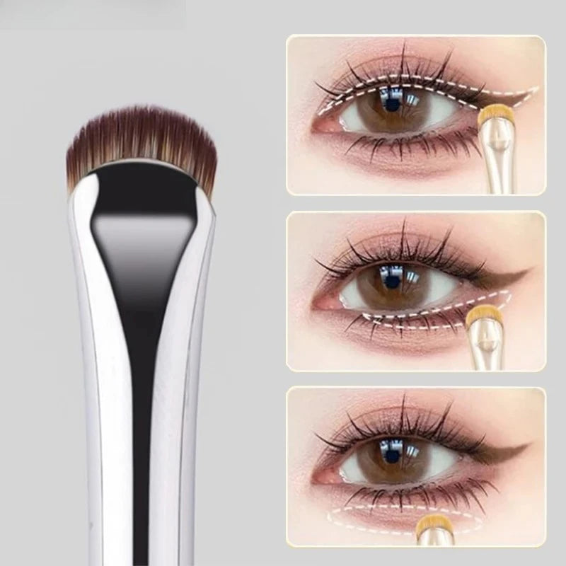 2pcs Curved Eyeshadow & Eyeliner Makeup Brushes - Precision Small Eye Tools