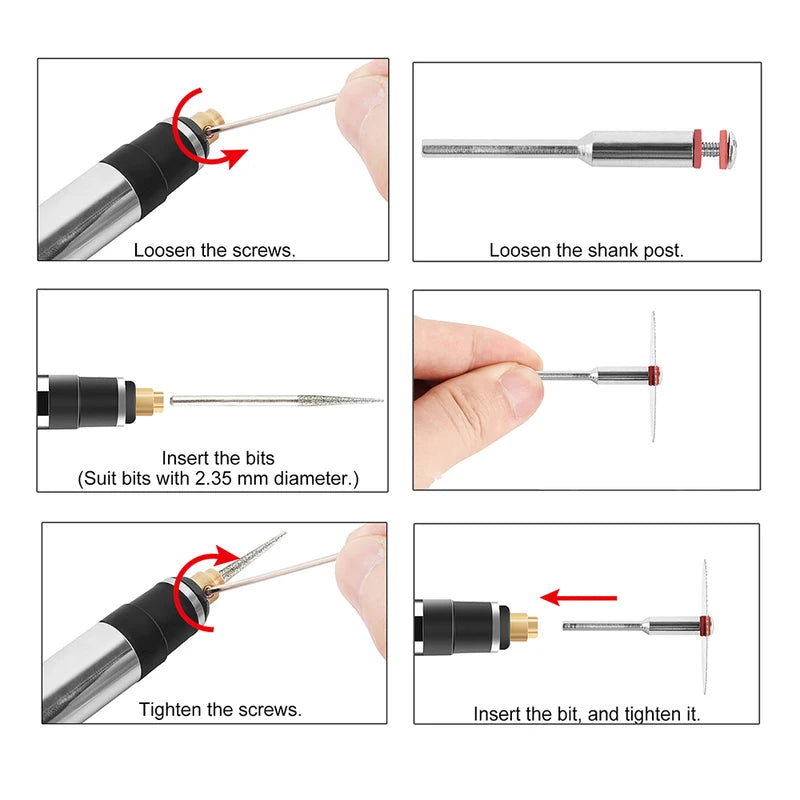 Mini Electric Engraving Pen Kit with 58/74/83 PCS Rotary Tools & USB Charging
