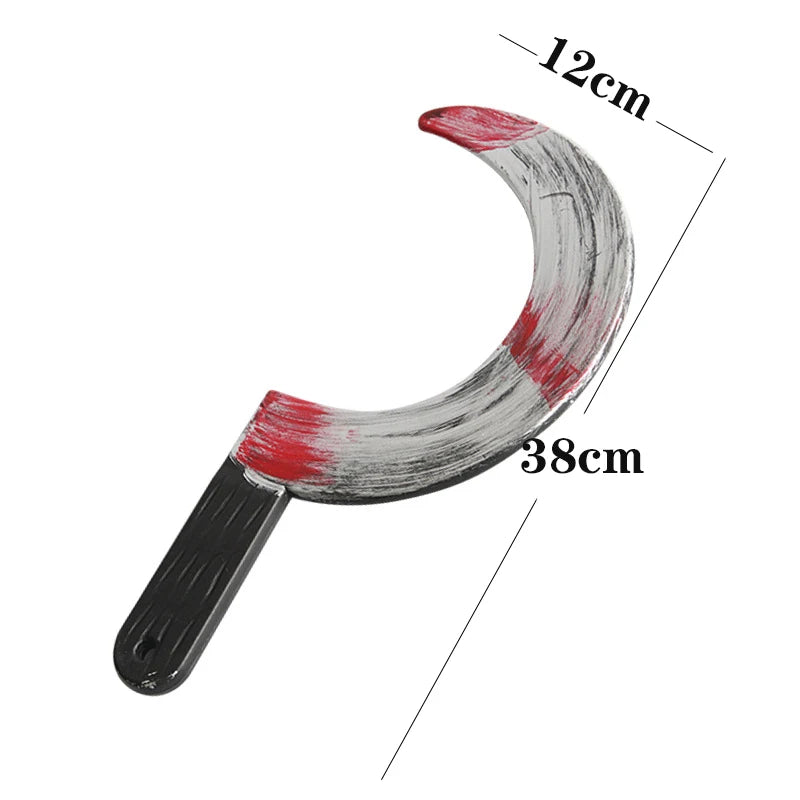 Halloween Bloody Toy Knife Prop for DIY Party Decorations Curved Plastic Knife