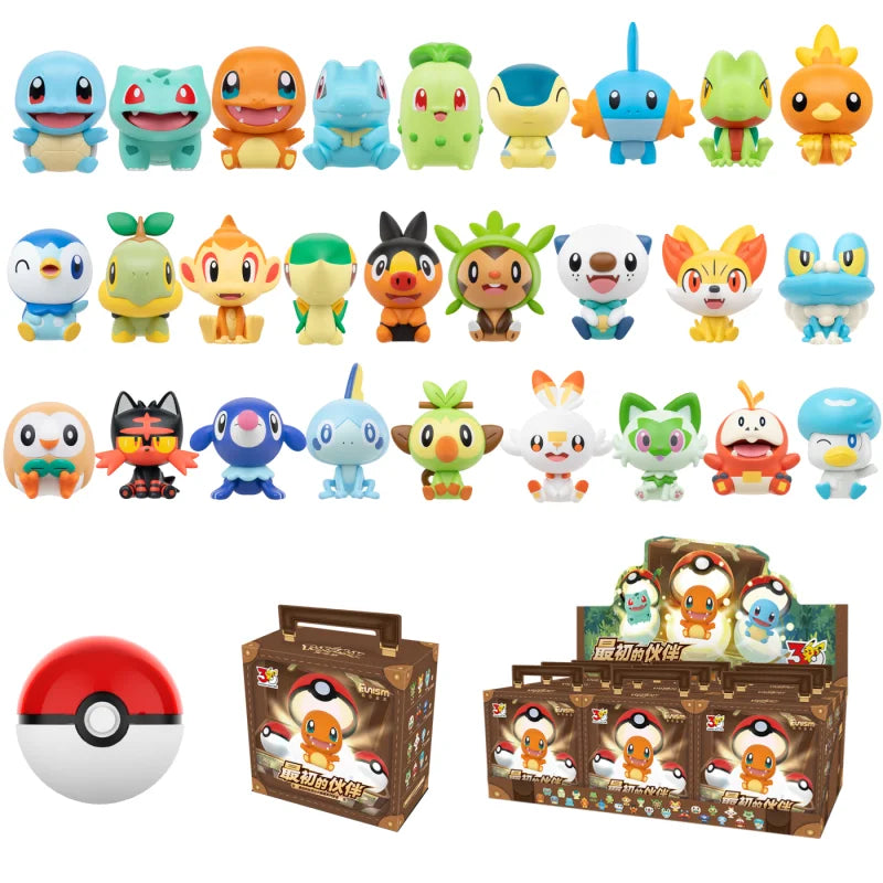 Pokemon 30th Anniversary Action Figures with Poké Ball Set - Starter Pack, Multiple Colors