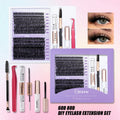 DIY Lash Extension Kit with Clusters, Bond & Seal Remover, Tweezers & Brush - Multiple Colors