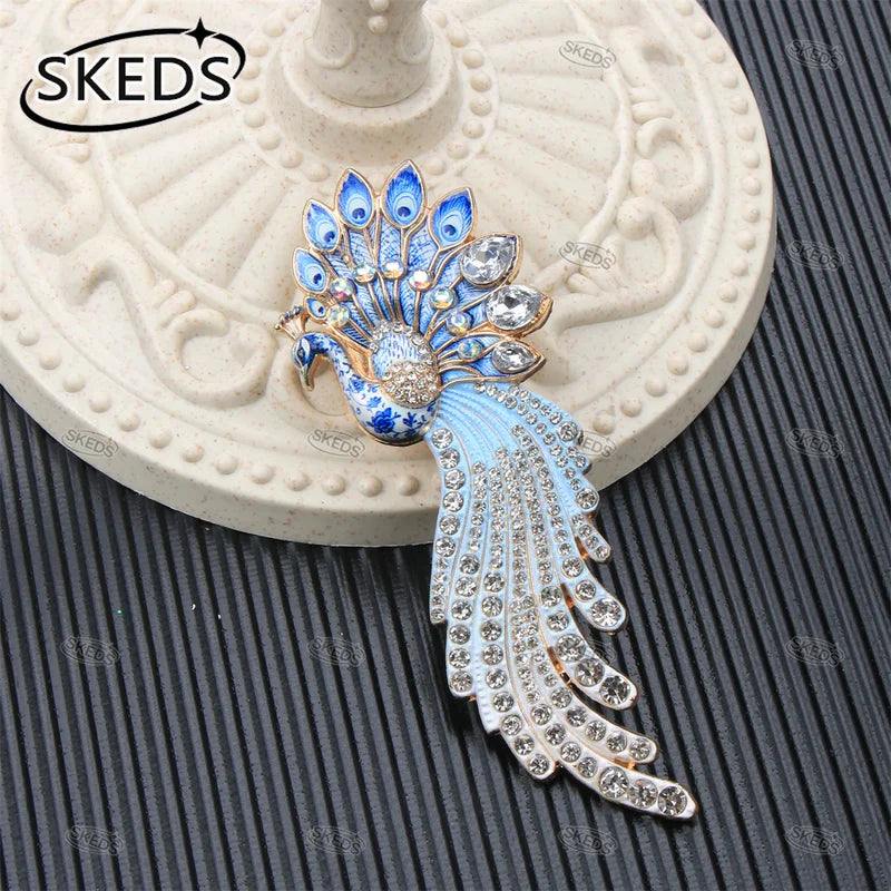 Vintage Animal Brooch Pin with Rhinestones and Crystals - Butterfly Peacock Sheep Jewelry Gift