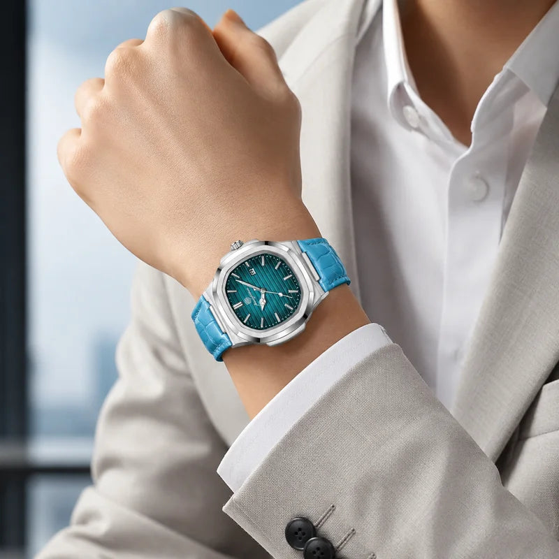 Luxury Leather Business Watch for Men - Waterproof Quartz Casual Wristwatch