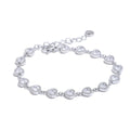 Heart Cubic Zirconia Waterproof Bracelet Bangle Stainless Steel Jewelry Gift