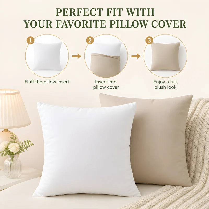 Square Pillow Insert 30x30cm - High Resilience Cushion Core for Sofa Bed Car Seat