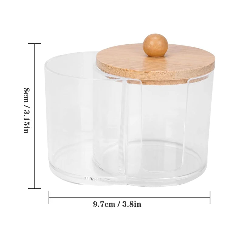Small Cotton Pad & Swab Dispenser - Bathroom Storage Organizer with Lid