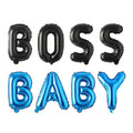 Blue Black Baby Letter Balloon Banner for Boy Party and Baby Shower