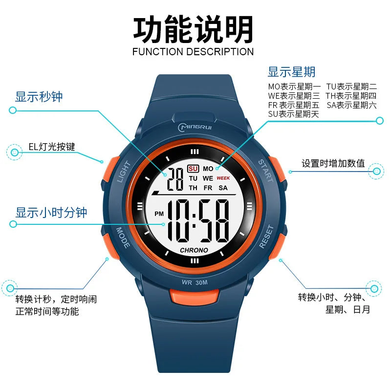 Kids Smart Watch Waterproof Luminous Alarm Clock for Boys & Girls