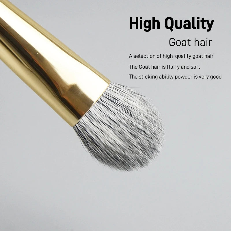 Highlighter & Blush Makeup Brush Set with Natural Goat Hair - Multiple Handle Colors