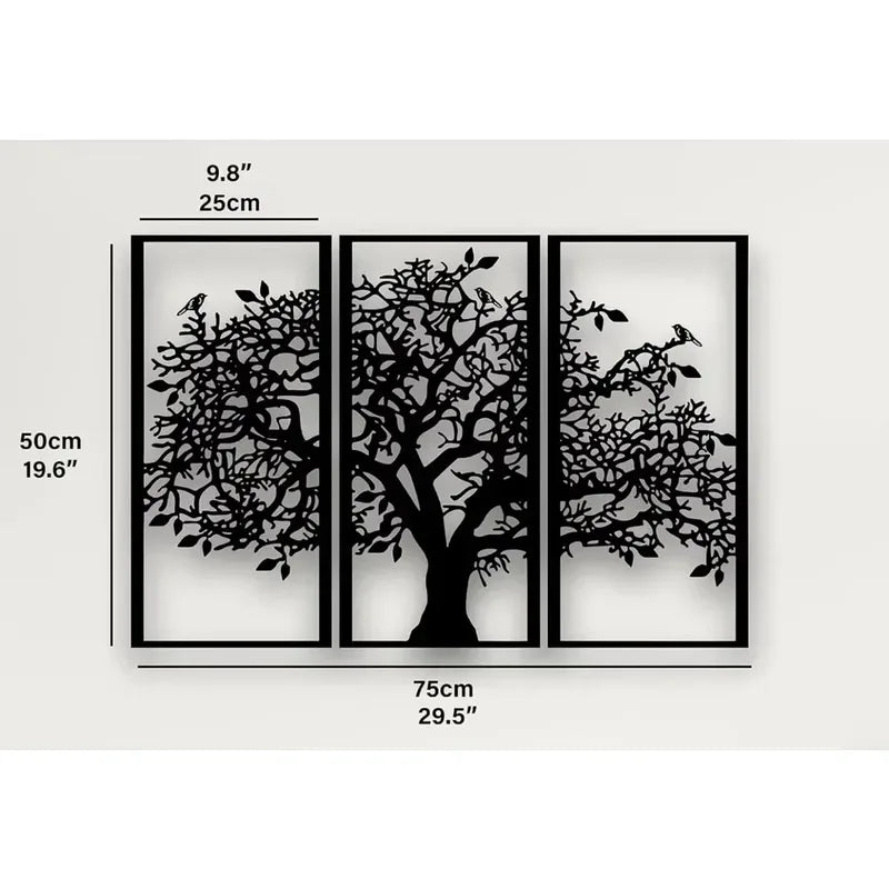 Iron Wall Art Tree of Life Metal Sculpture Indoor Outdoor Decor - Waterproof