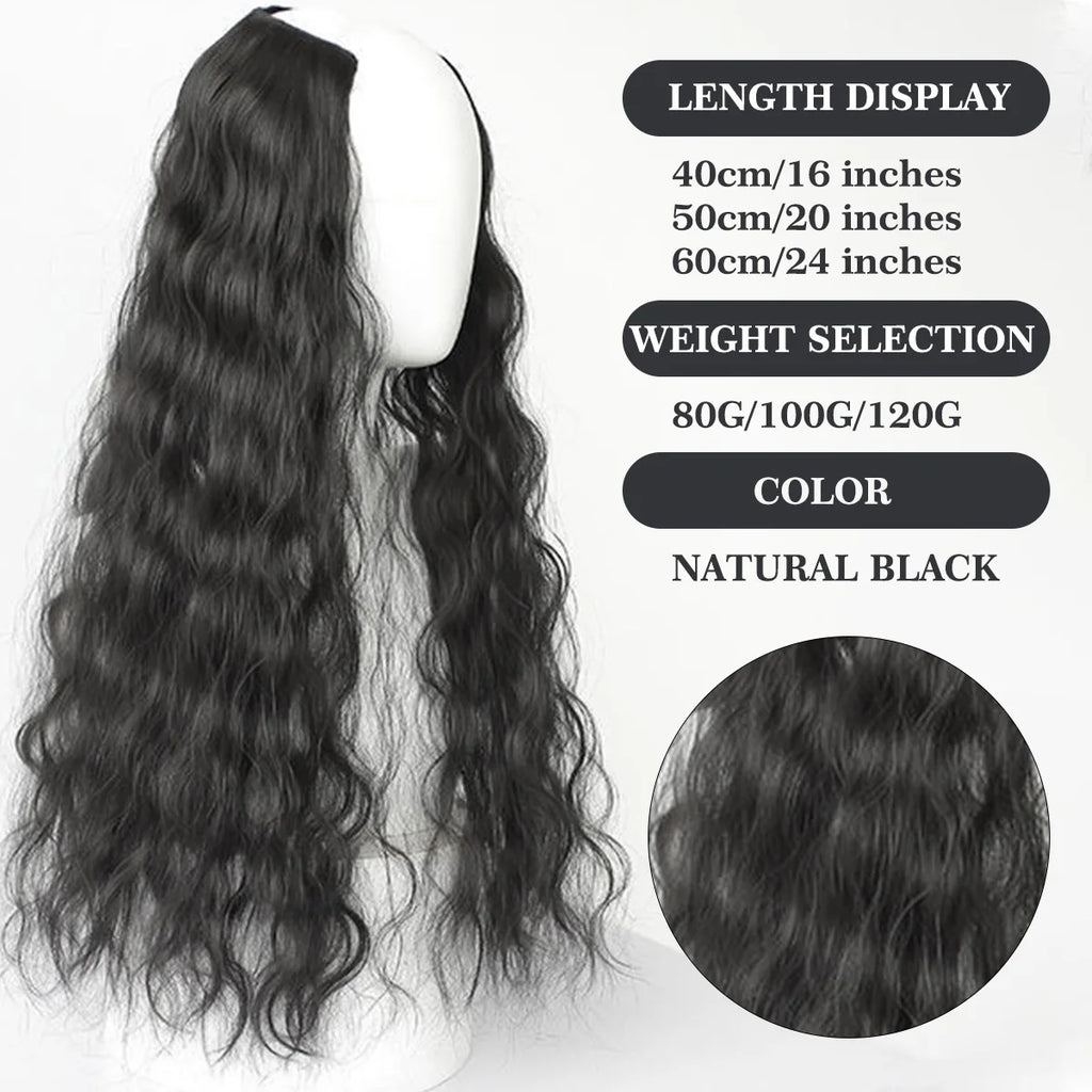 Wavy Synthetic Hair Extension Wig for Women - Long Curly Water Ripple Style