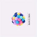 Colorful Plush Ball Cat Toy Set - Self-Playing Woolen and Bell Balls for Cats