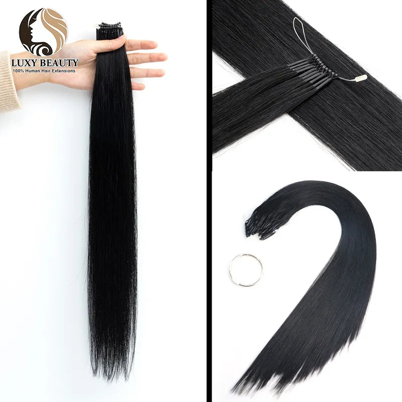 Micro Bead Hair Extensions Silicone Nano Rings - Invisible Mini Beads for Human Hair