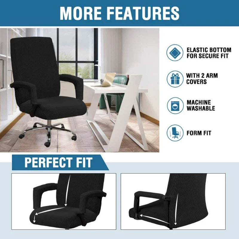 Office Chair Cover M/L Size Removable Seat Protector with Armrest Covers