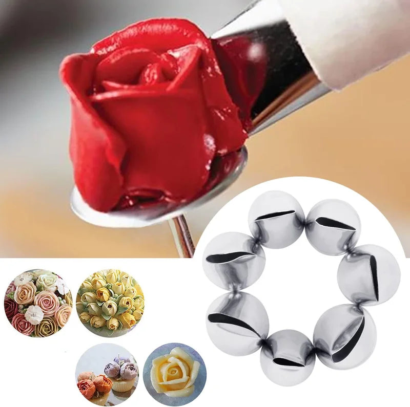 7pcs Cake Decorating Tips Set for Buttercream Roses Nozzles Piping Tools