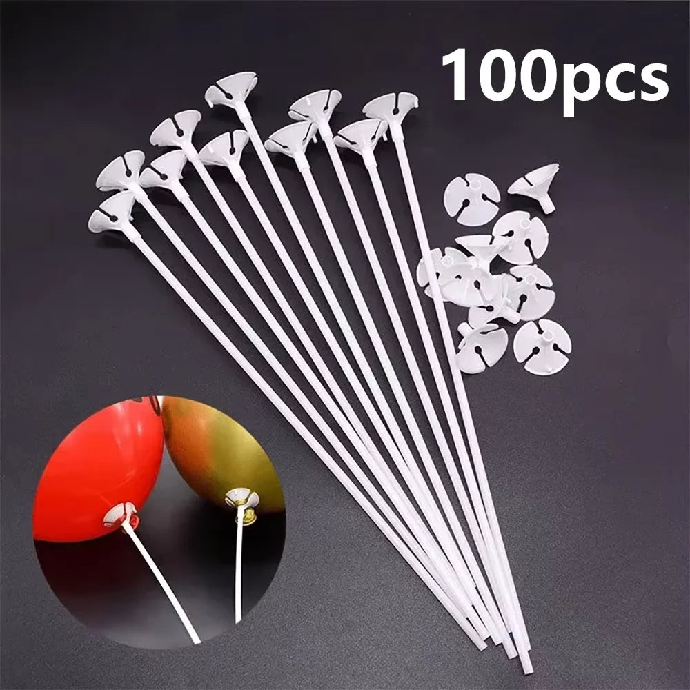 100pcs Latex Balloon Pole Accessories for Birthday & Wedding Decorations