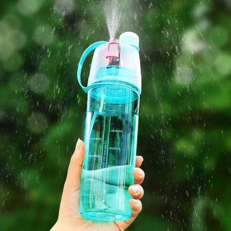 600ml Portable Spray Water Bottle with Mist Function for Outdoor Sports & Fitness