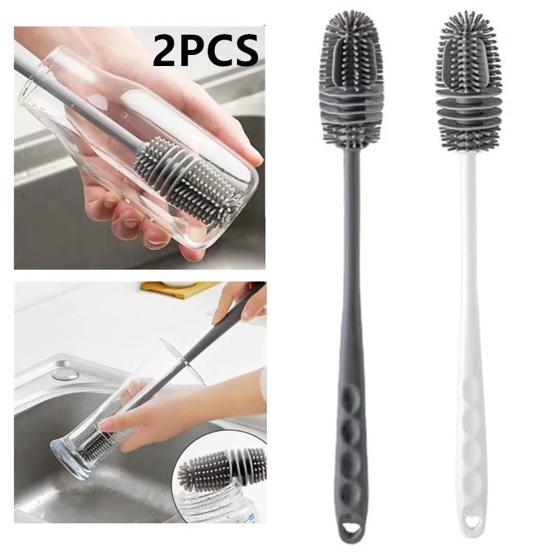 Silicone Bottle Cleaning Brush Long Handle for Water and Milk Bottles Kitchen Tools