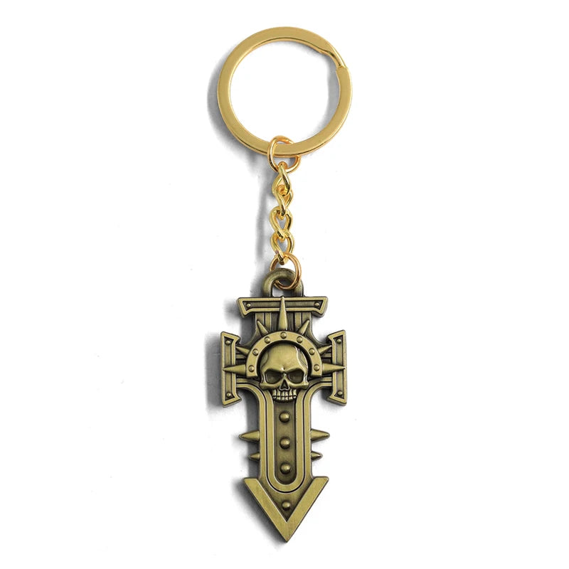 Warhammer 40K Skull Cross Keychain Unbreakable Expedition Pendant Gift