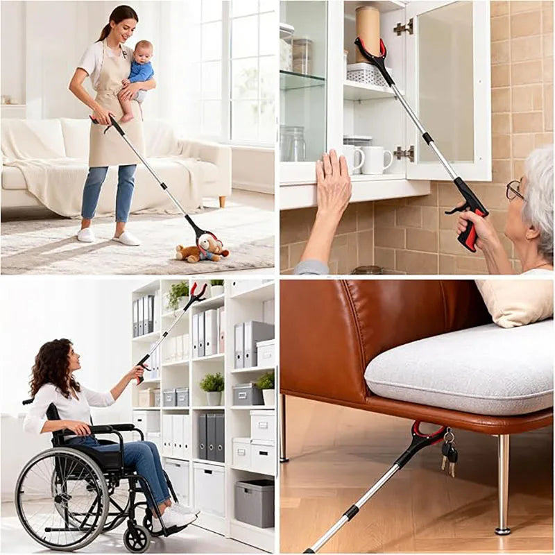 Foldable Litter Picker Grabber Tool - Lightweight Collapsible Trash Reacher for Garden & Bathroom