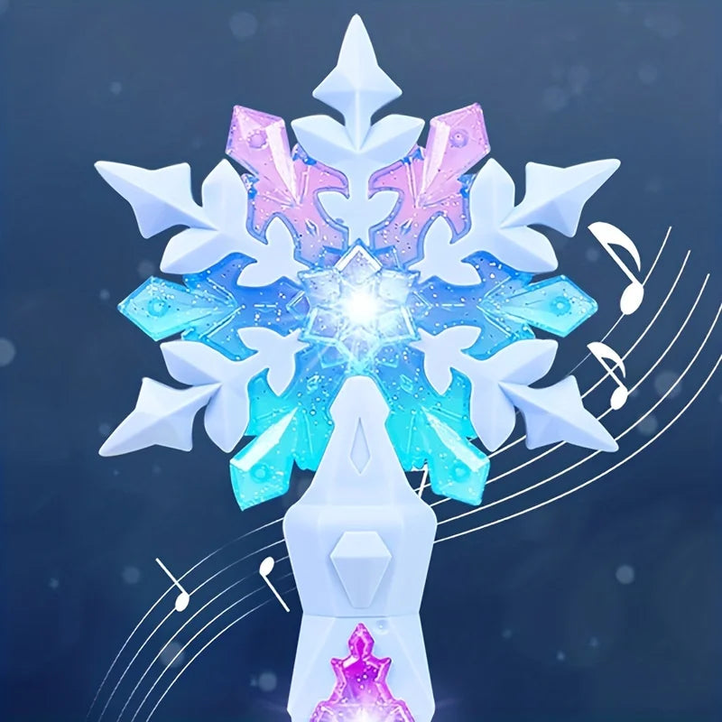 Princess Snowflake Magic Wand with LED Light - Dress-Up Toy for Girls, Holiday & Birthday Gift