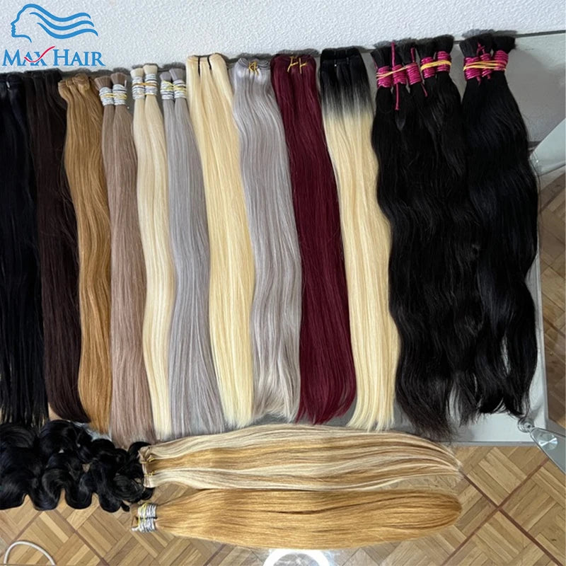Human Hair Bulk No Weft Virgin Remy Straight Hair Extensions for Braiding Wholesale