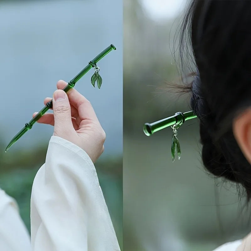 2pcs Retro Bamboo Disc Hairpins for Women’s Daily Hair Accessories