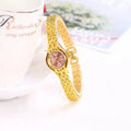 Luxury Women's Gold Bracelet Watch Small Dial Steel Elegant Quartz Wristwatch Gift