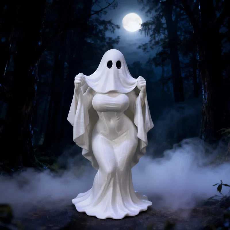 Halloween Ghost Lady Ornament - Dark Atmosphere Desktop Decor Gift