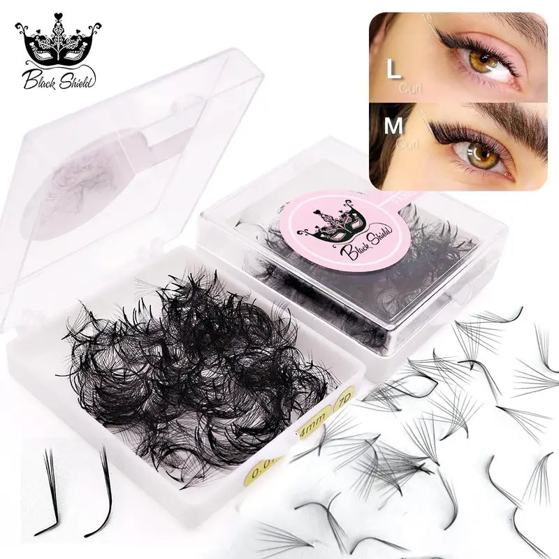Pre-Made Volume Eyelash Fans Bundle 500 L & M Curl Lash Extensions