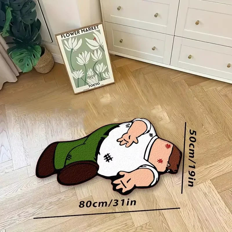 Cartoon Imitation Cashmere Floor Mat Anti-Slip Rug for Living Room & Bedroom