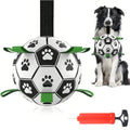 Durable Interactive Dog Soccer Toy with Grip Ring - Water-Resistant Play Ball