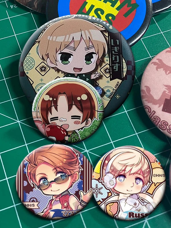 Anime Hetalia Axis Powers Enamel Pins for Bags Clothes & Accessories - Creative Brooches with Metal Finish