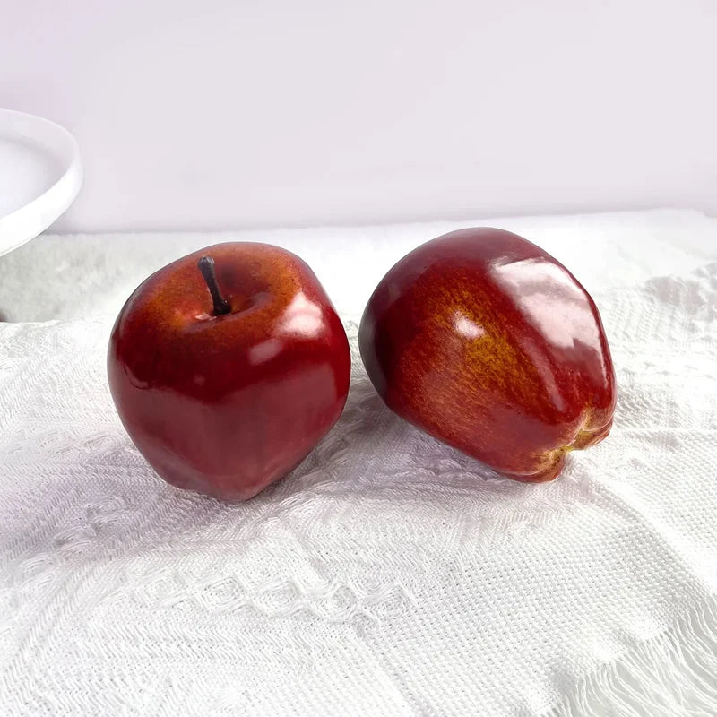 Artificial Apple Decor Snow White Faux Fruit for Home Kitchen Party Decor
