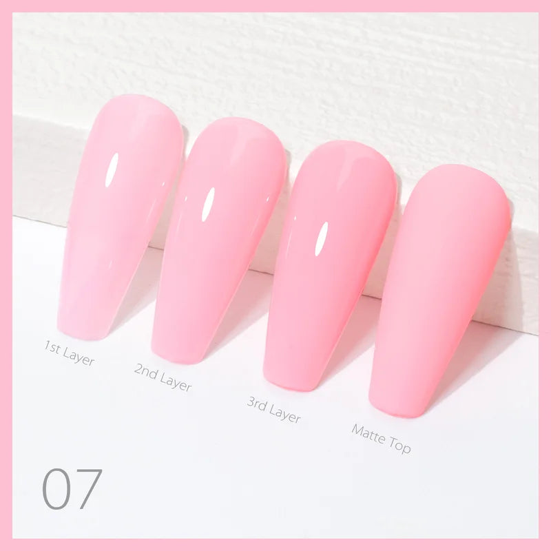 Color Rubber Base Gel Nail Polish 2-in-1 HEMA & TPO Free Jelly Pink 9ml