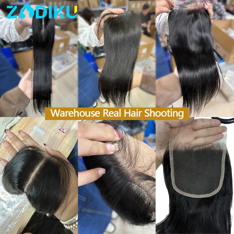 Brazilian Human Hair Lace Closure 13x4 4x4 5x5 6x6 Straight Pre-Plucked