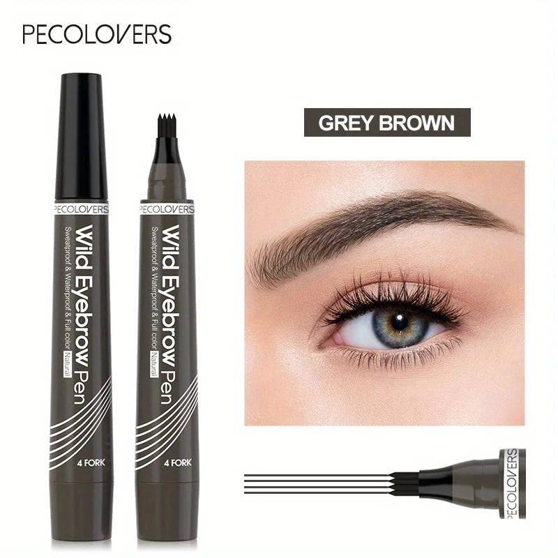 Long Lasting Waterproof Eyebrow Pen with 5 Natural Matte Colors - Smudge Proof Makeup