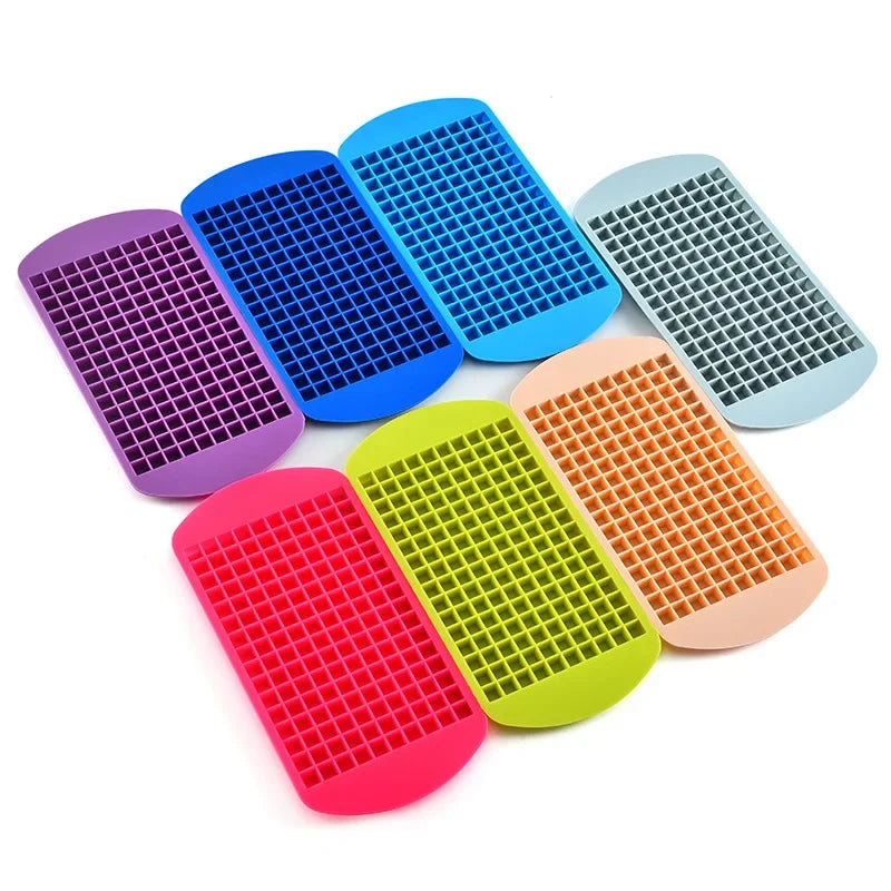 Mini Silicone Ice Cube Tray 160-Grid Foldable Ice Mold for Freezer - Food Grade