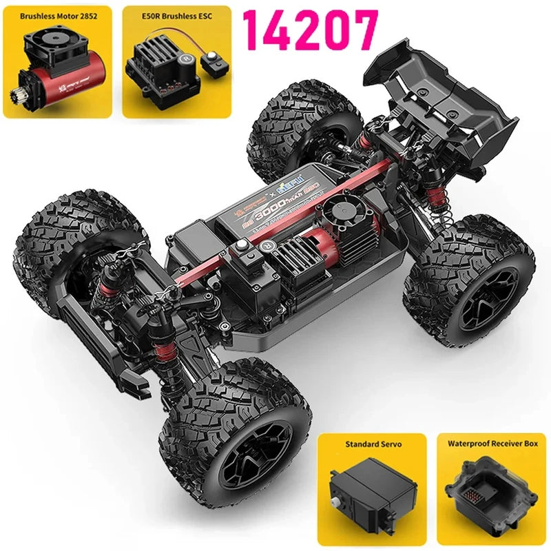 1/14 Scale Brushless Off-Road RC Car - High-Speed 53KM/H Remote Control Vehicle