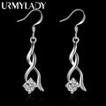 925 Sterling Silver Drop Earrings for Women - Elegant Crystal Jewelry, Christmas Gift